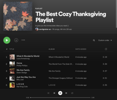 Cozy Thanksgiving Playlist