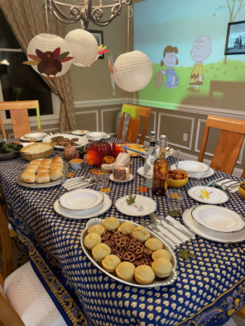 Depiction of Brooke Miliote's Friendsgiving table