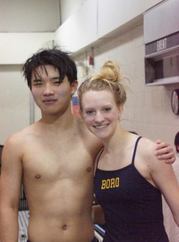 Swim Captains Anna K. and Brian Y. (photo taken by Kylie Patmore)
